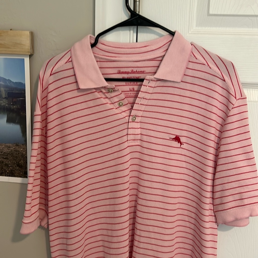 Tommy Bahama Islandzone Polo size L   Pink.